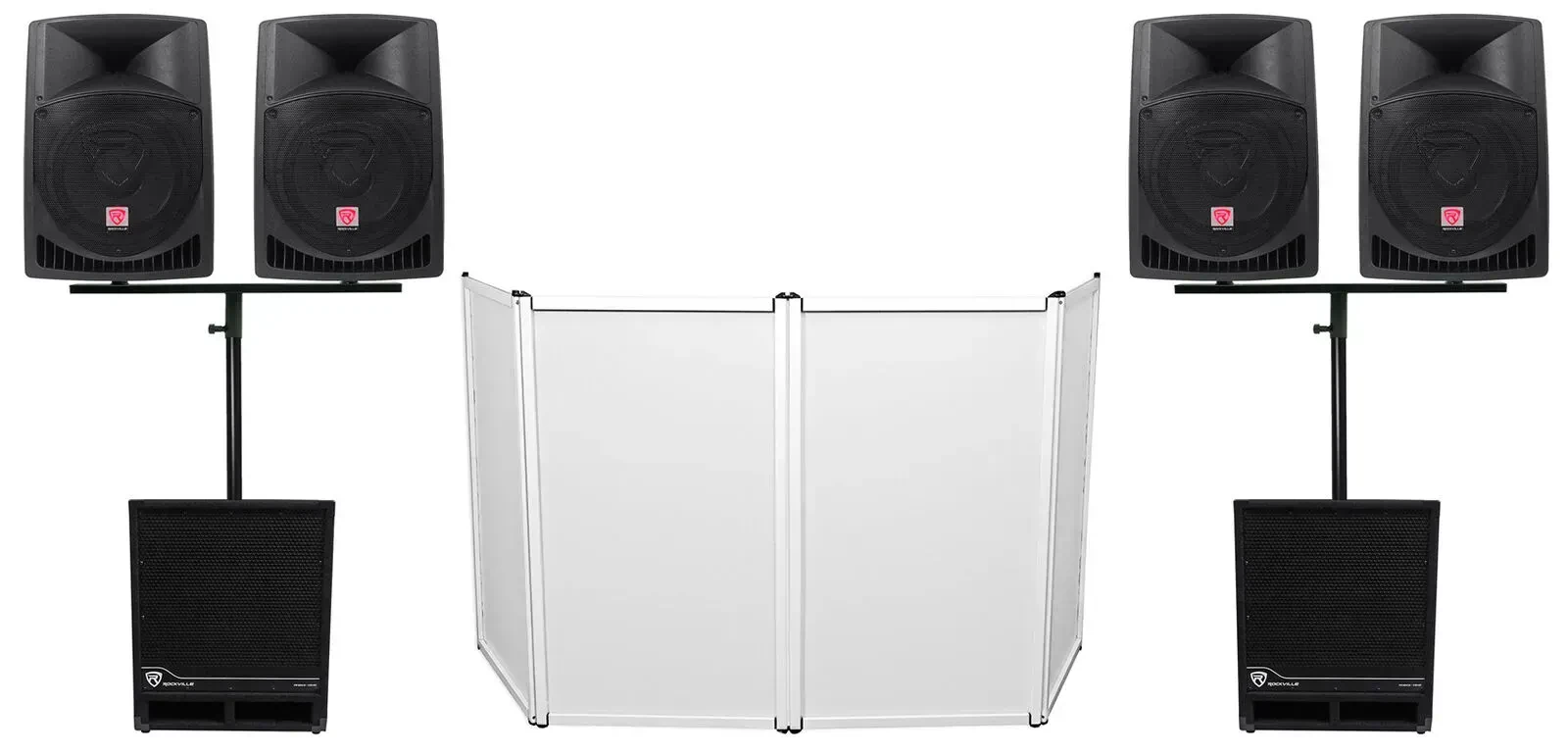 Активная акустическая система для DJ Rockville DJ PACK 1 (набор) 4 x 12" активные колонки + 2 x 15" активные сабвуферы, фасад