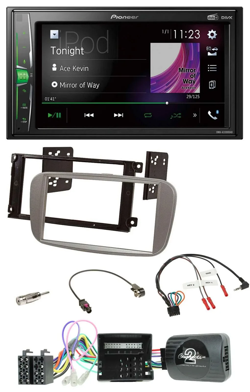 Pioneer 2DIN Lenkrad DAB USB Bluetooth Autoradio für Ford C Max Galaxy Focus Can