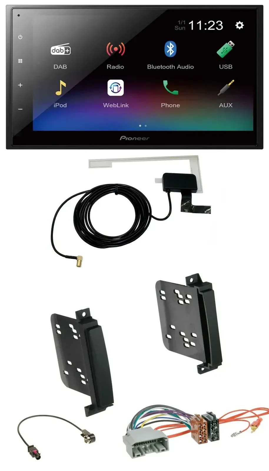 Автомагнитола Pioneer 2 DIN DAB MP3 Bluetooth USB для Dodge Durango/Jeep Grand Cherokee