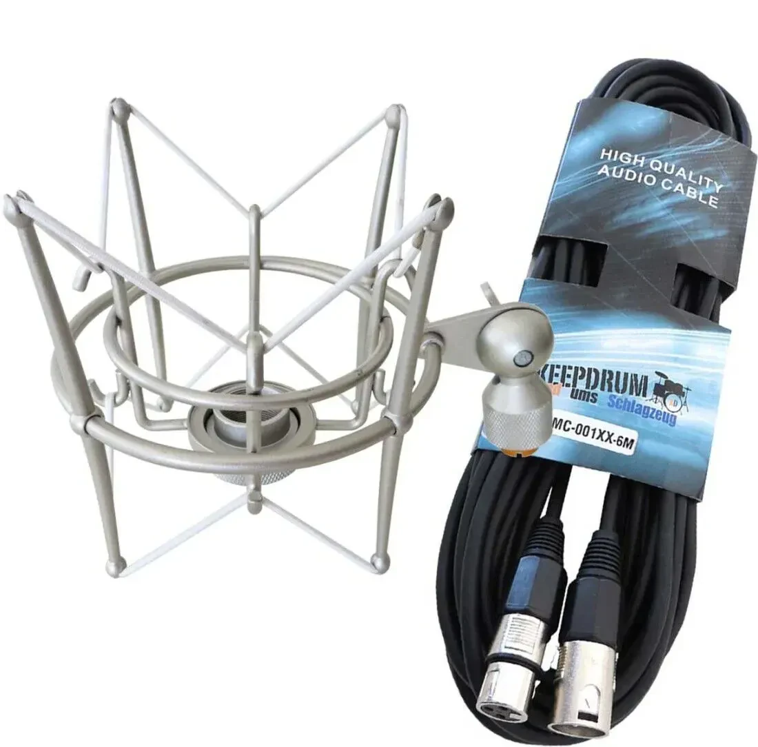Держатель для микрофона keepdrum MS089SV Silver с кабелем