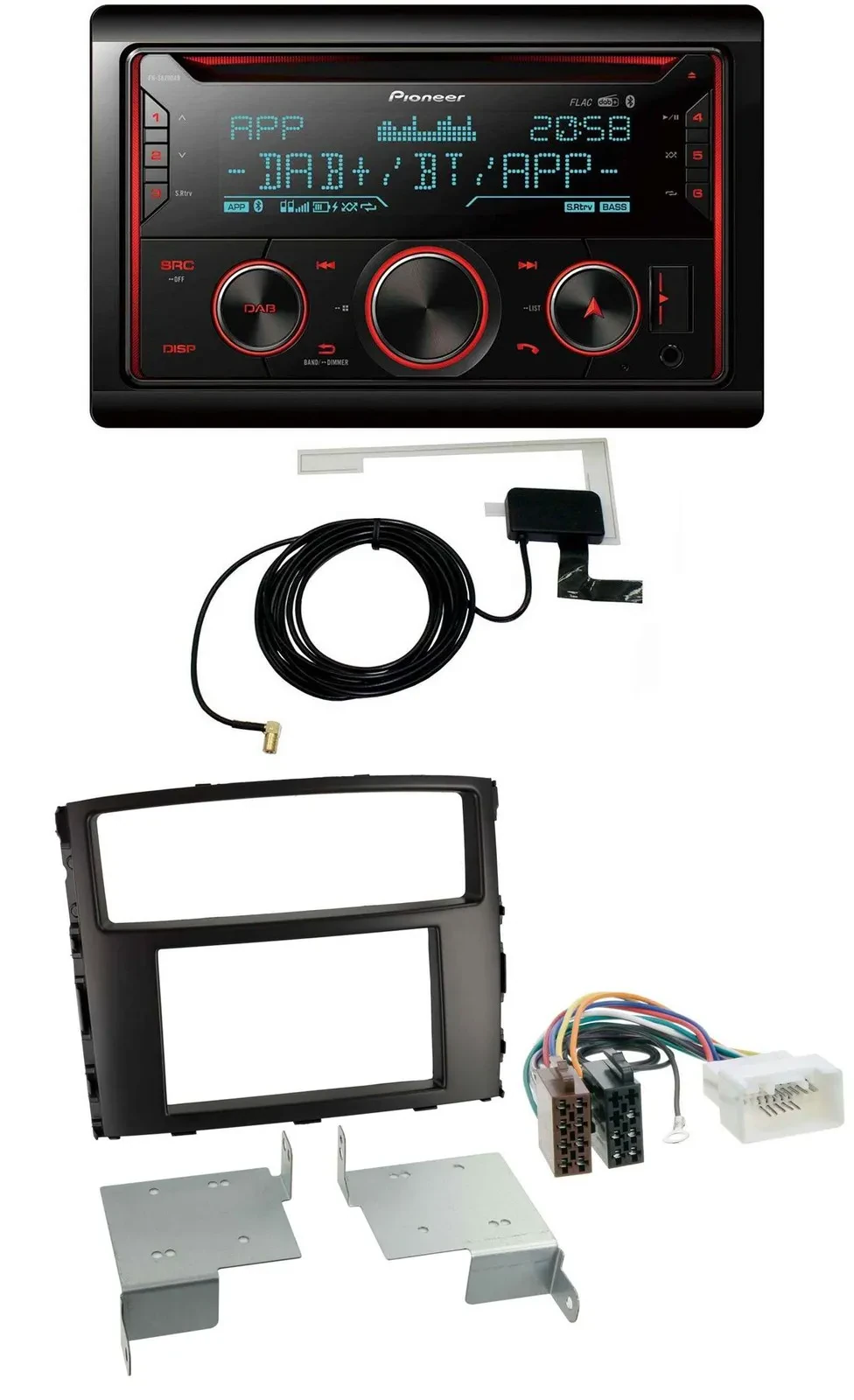 Автомагнитола для Mitsubishi Pajero/Shogun Pioneer 2-DIN, CD, DAB, USB, Bluetooth