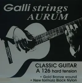 Струны для классической гитары Galli Strings A126 Hard Tension Black Nylon