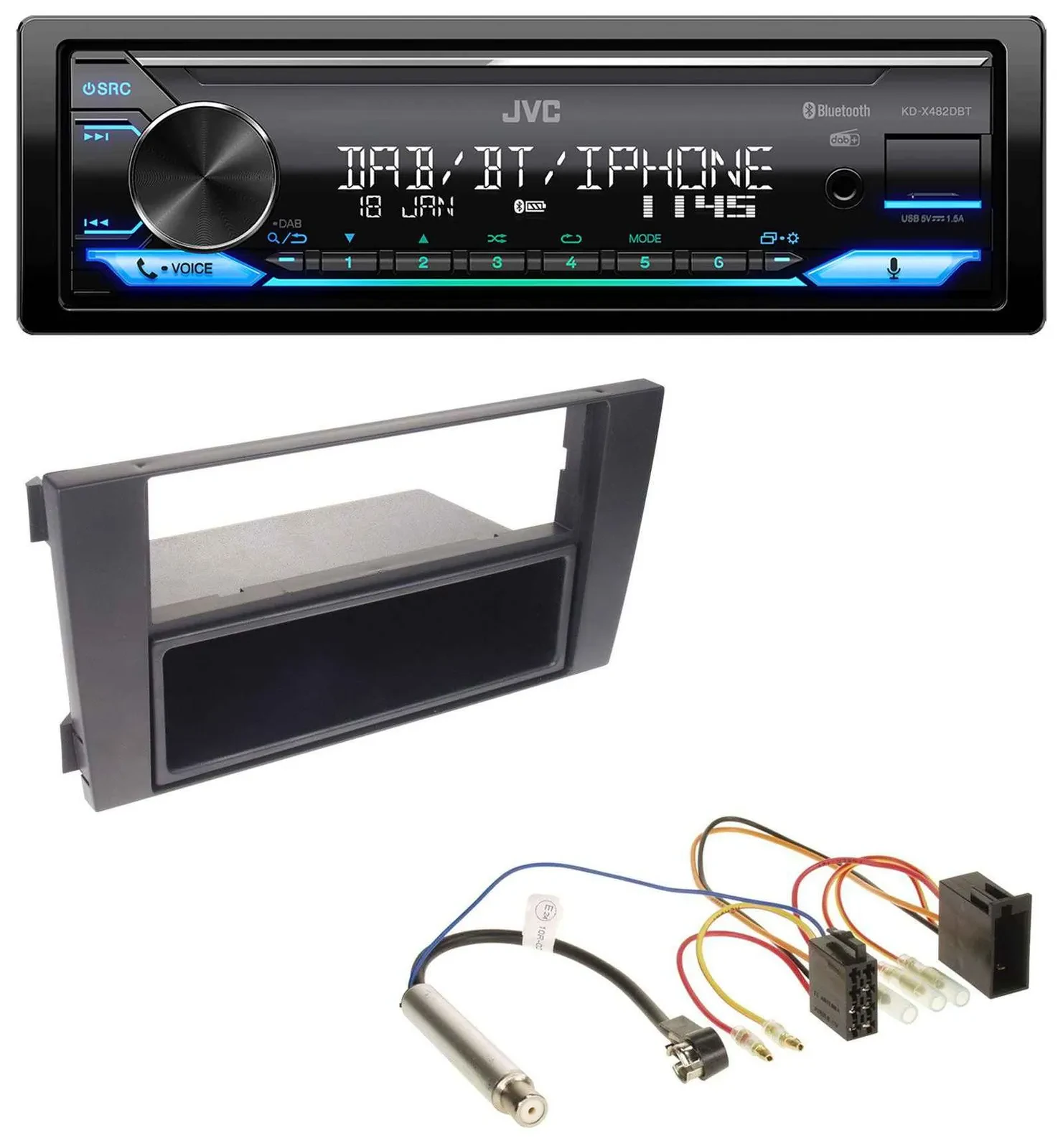 JVC Bluetooth DAB USB MP3 Autoradio für Audi A6 C5 2001-2005 Symphony ISO