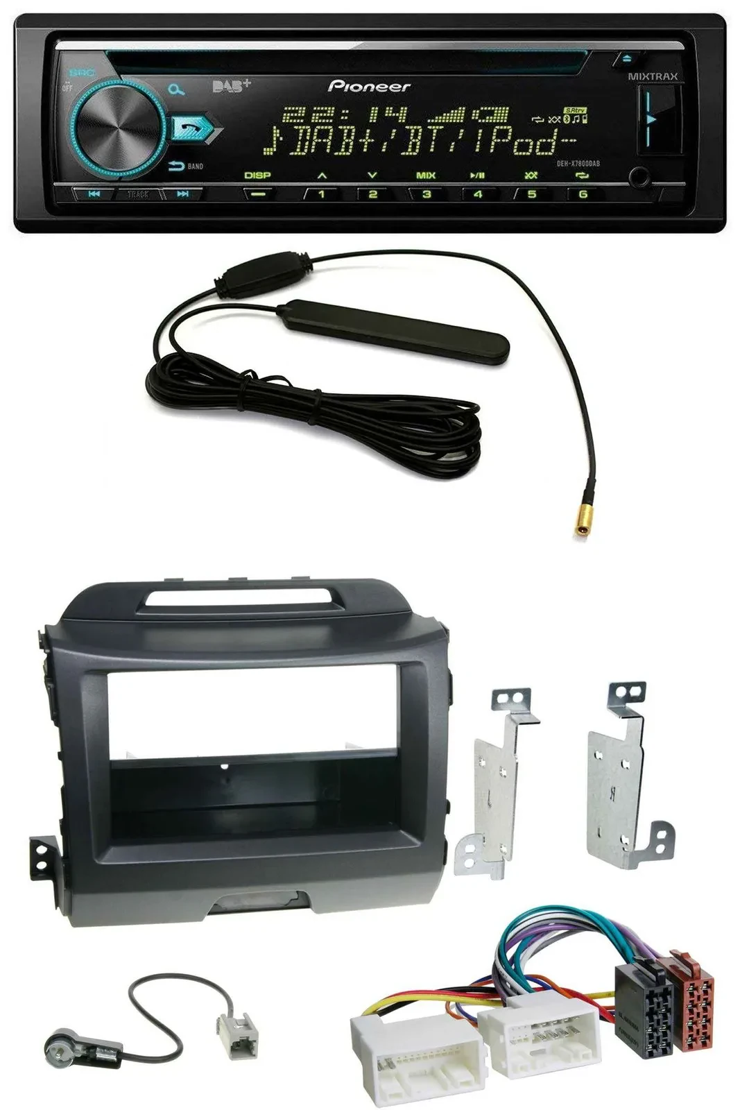 Автомагнитола для Kia Sportage 3 (2010–2015) Pioneer CD/MP3/AUX/DAB/USB черная