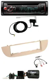 Автомагнитола для Fiat 500 (с 2007) Pioneer DAB CD USB Bluetooth перламутрово-серый