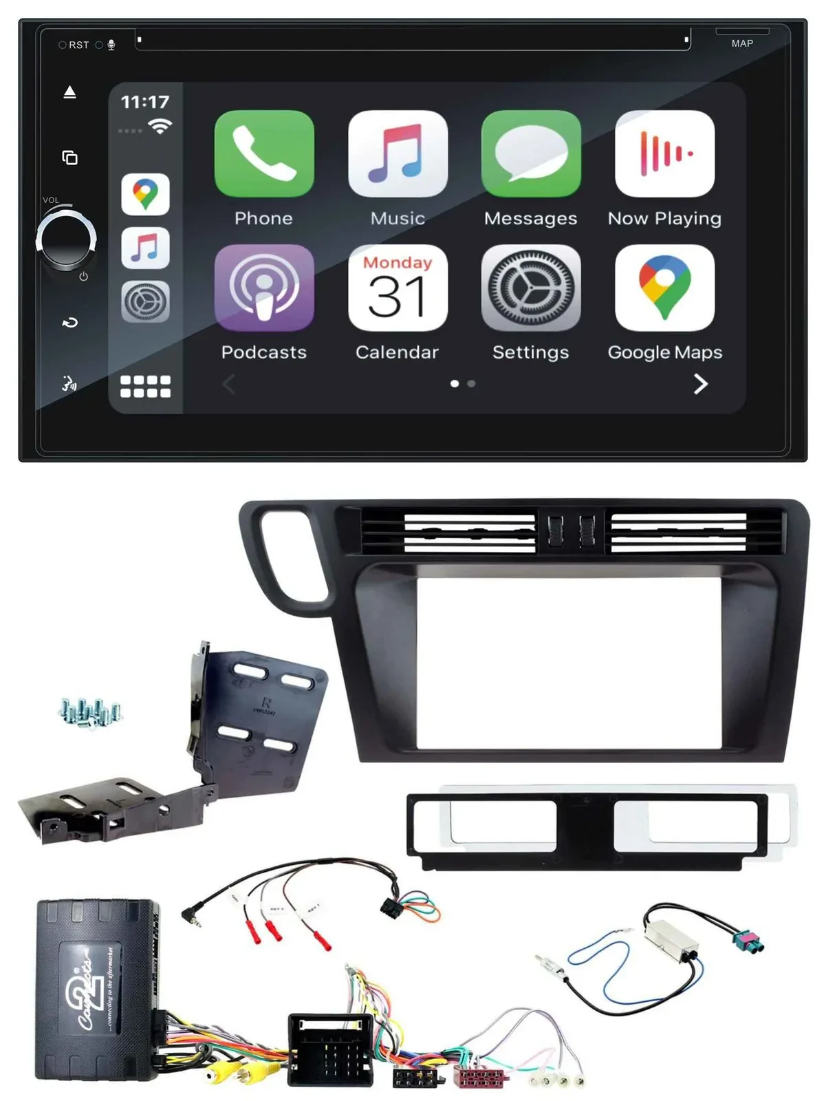 Blaupunkt USB DAB Bluetooth 2DIN TMC Lenkrad Navigation für Audi Q5 8R 08-17 Inf