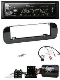 Pioneer Bluetooth USB DAB Lenkrad Autoradio für Fiat Panda 12-20 schwarz glänzen