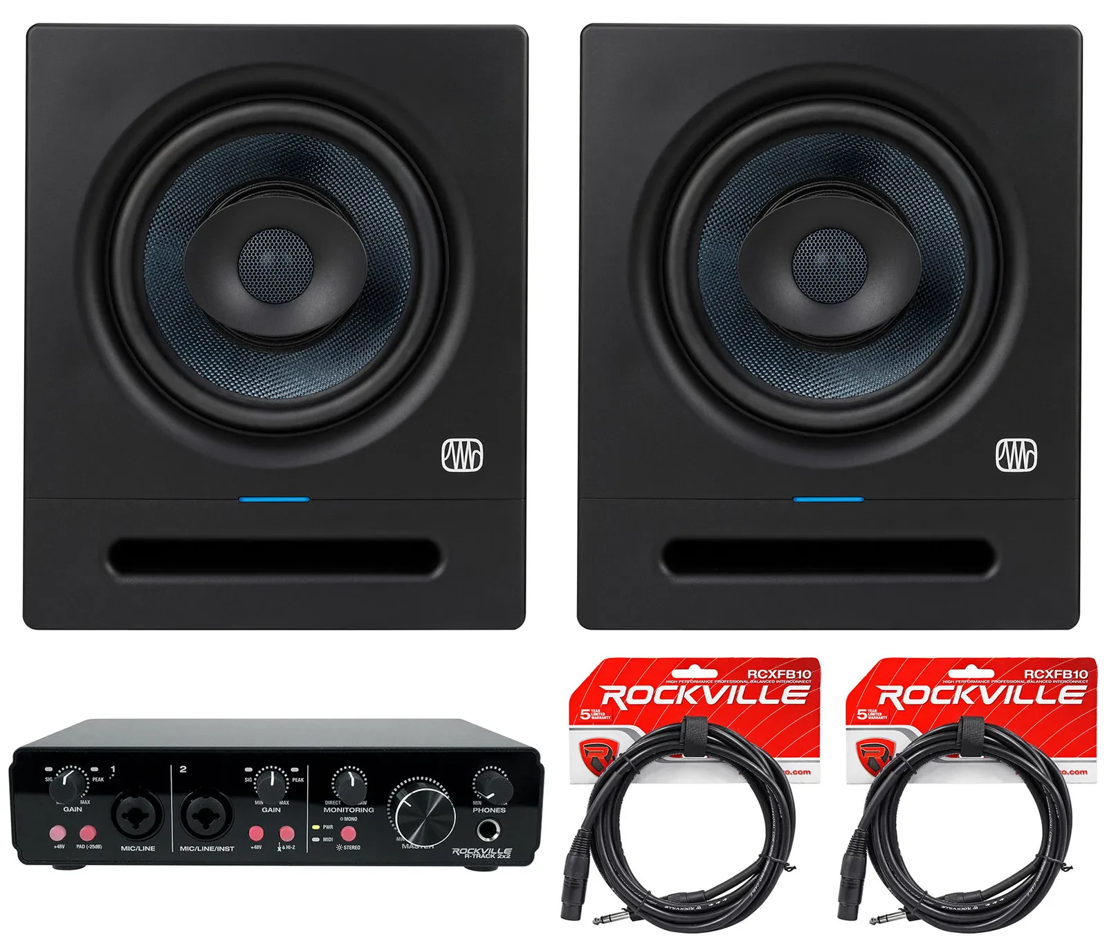 Активная акустическая система PreSonus Eris Pro 8 8" (набор, пара) + аудиоинтерфейс 2x2 USB