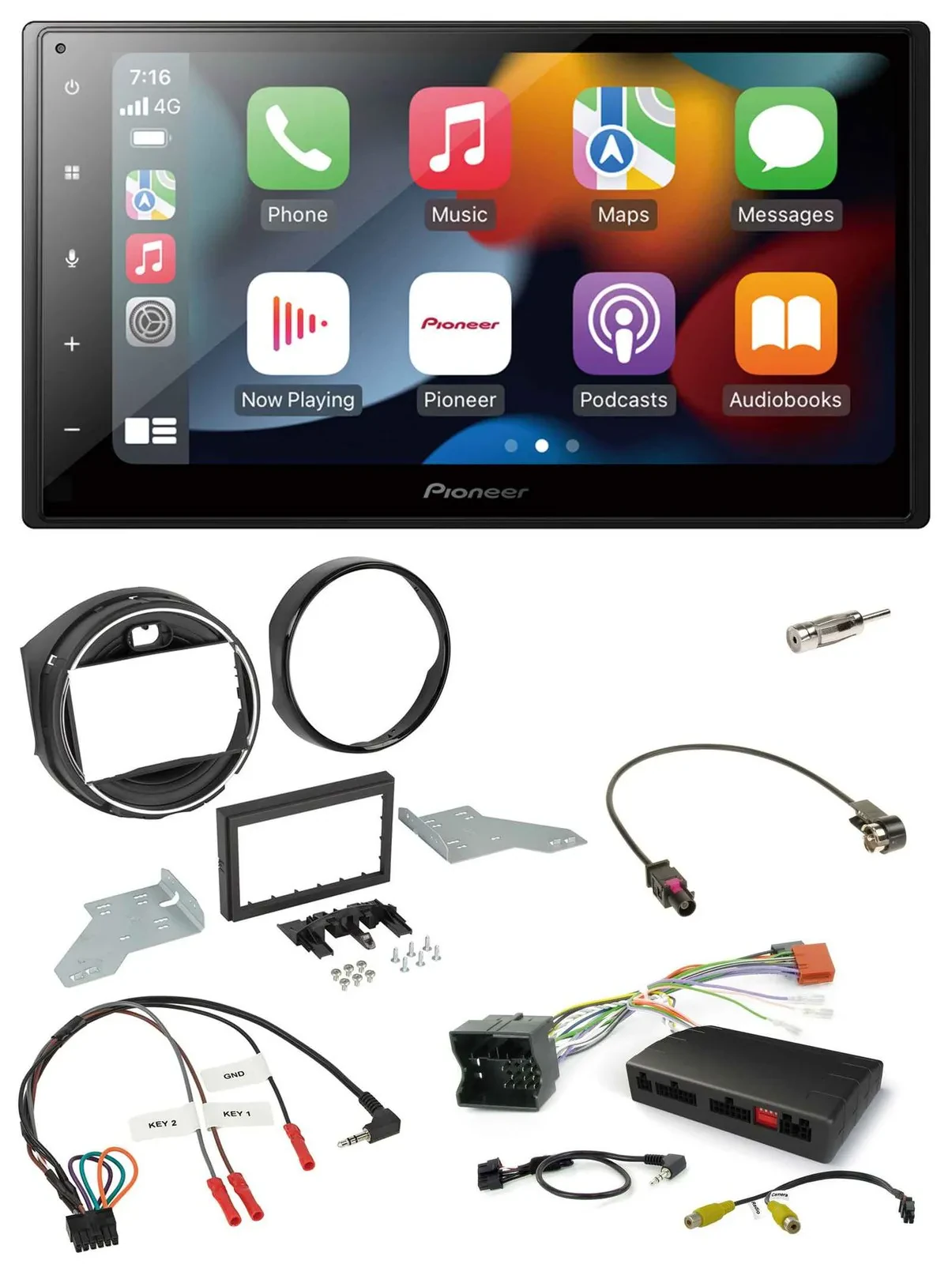 Pioneer DAB Bluetooth 2DIN USB Lenkrad Autoradio für BMW Mini F55/F56 2013-2016