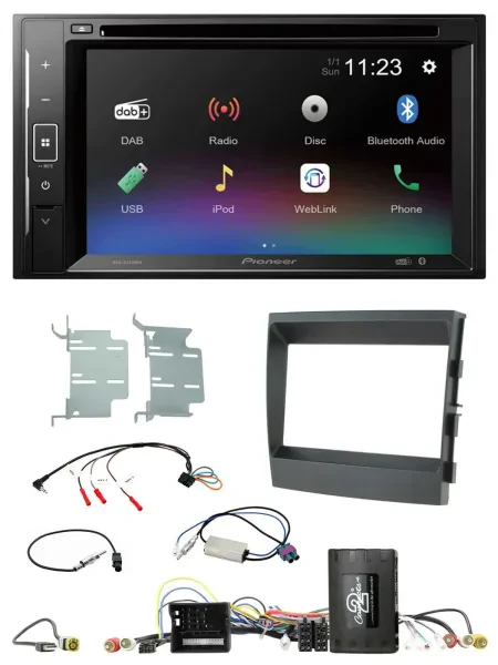 Pioneer Bluetooth Lenkrad USB 2DIN DAB DVD Autoradio für Porsche Panamera 09-16