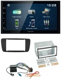 Kenwood 2DIN Bluetooth MP3 USB DAB Autoradio für Seat Ibiza ab 08 nitschwarz