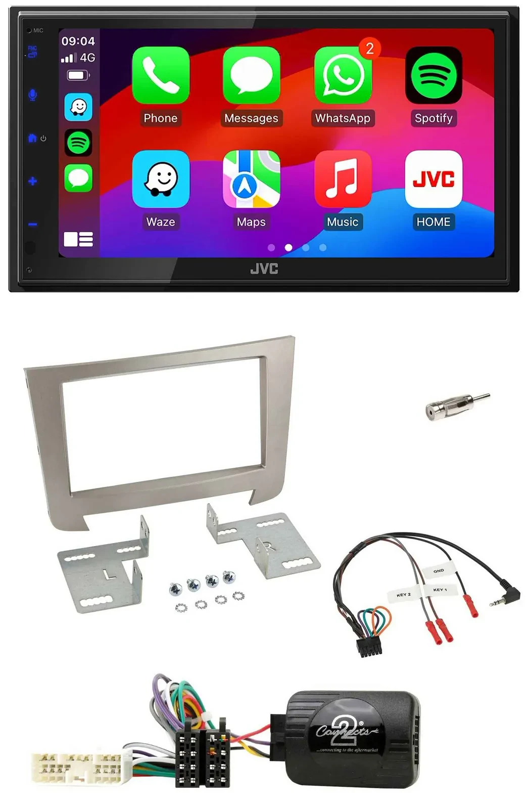 JVC Bluetooth USB Lenkrad 2DIN DAB Autoradio für SSangYong Rexton ab 2013