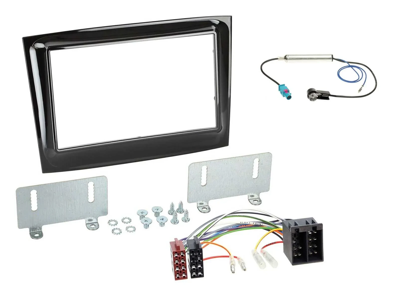 Установочный комплект для автомагнитолы для Fiat Doblo (с 2015) Caraudio24 2-DIN, чёрный глянец