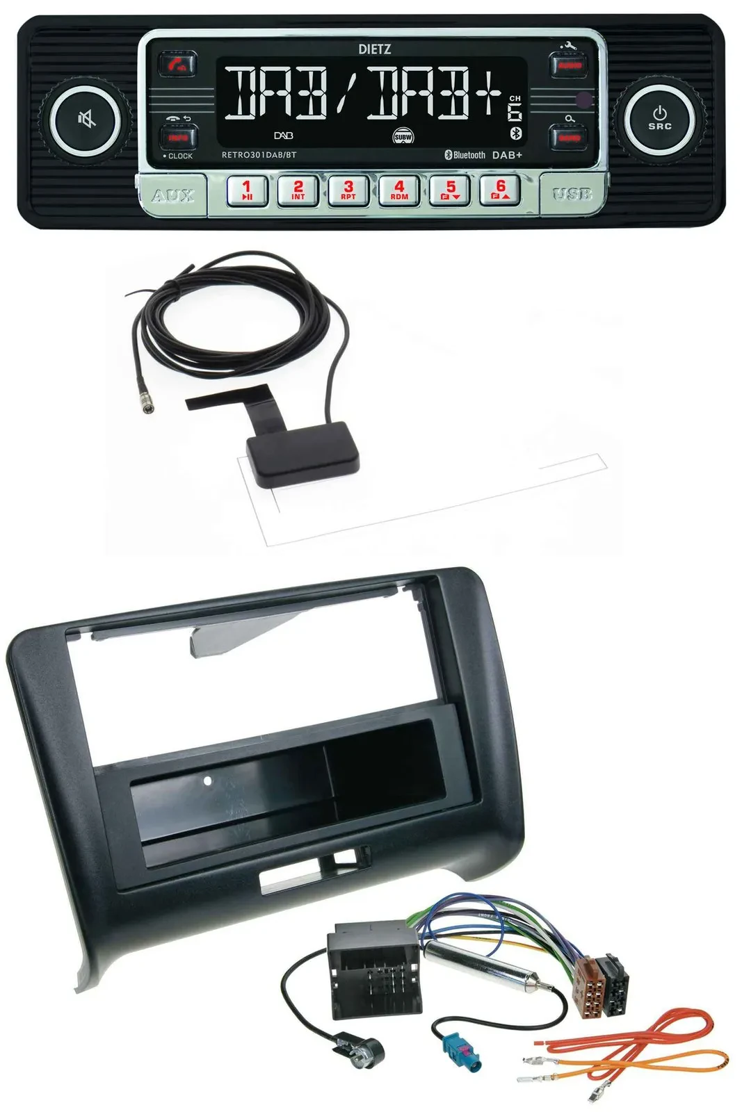 Dietz DAB Bluetooth USB MP3 Autoradio für Audi TT (2006-2014) - Quadlock