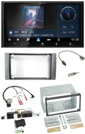 Kenwood Bluetooth 2DIN USB DAB Lenkrad Autoradio für Ford Kuga 2008-2012 silber