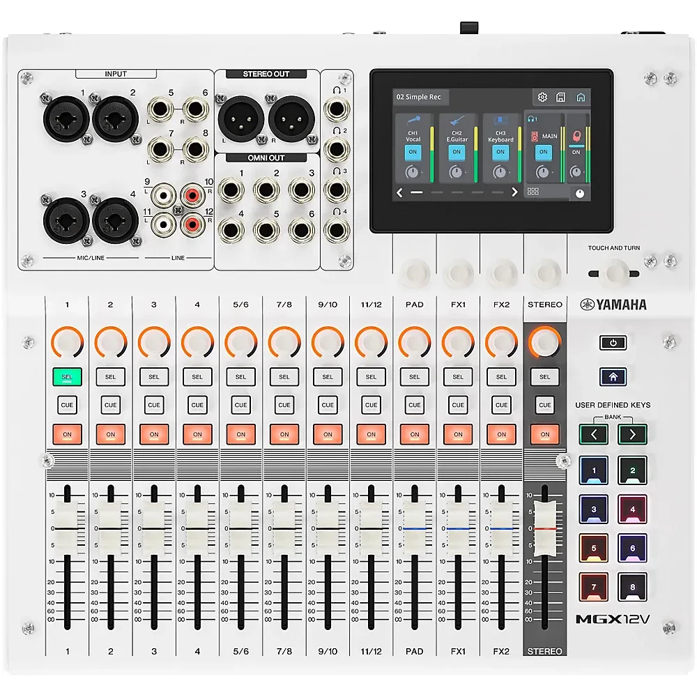 Yamaha MGX12V 18-Channel Digital Mixer With Video Interface - White