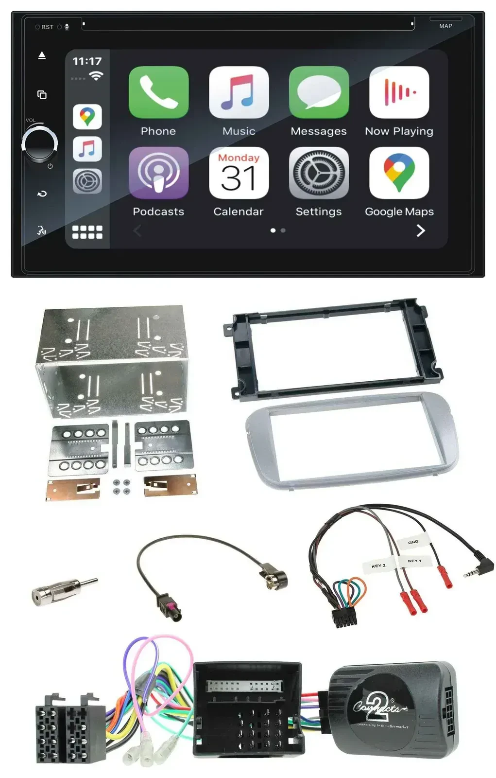 Blaupunkt DAB Lenkrad TMC Bluetooth USB 2DIN Navigation für Ford Galaxy C-Max Fo