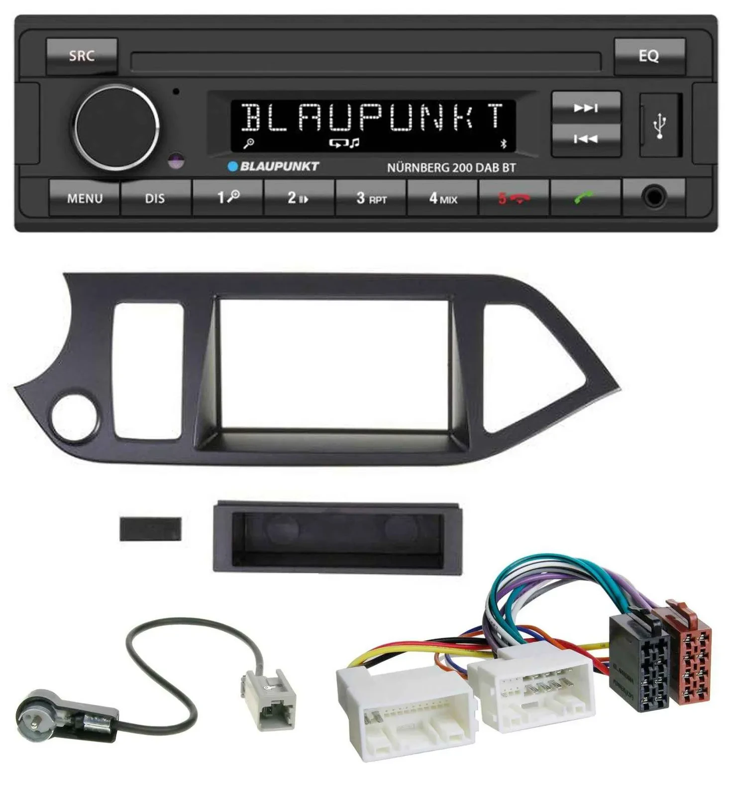 Blaupunkt USB DAB MP3 Bluetooth Autoradio für Kia Picanto ab 2011 Start-Stop