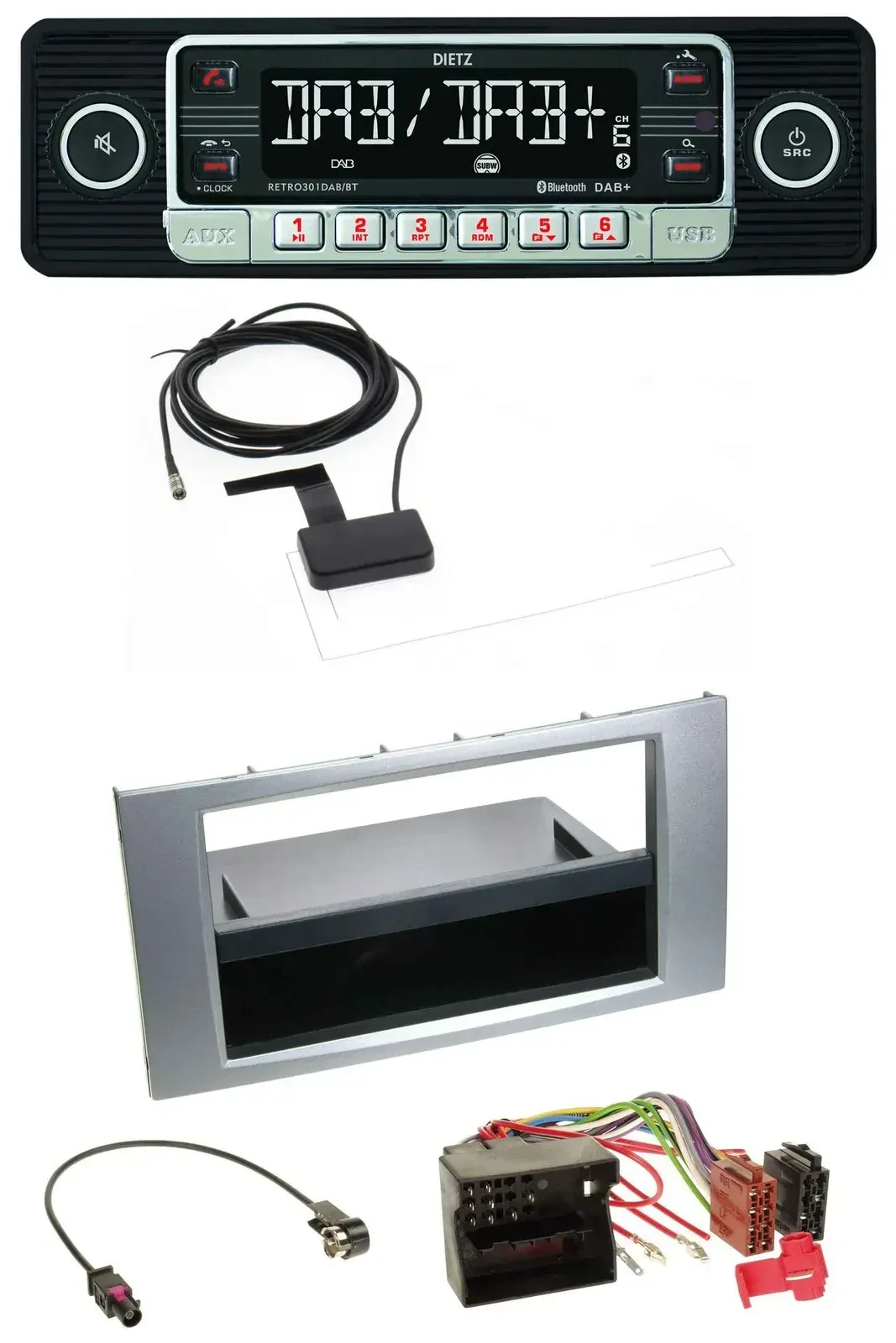 Dietz DAB Bluetooth USB MP3 Autoradio für Ford Galaxy Focus C-Max S-Max 03-07 si