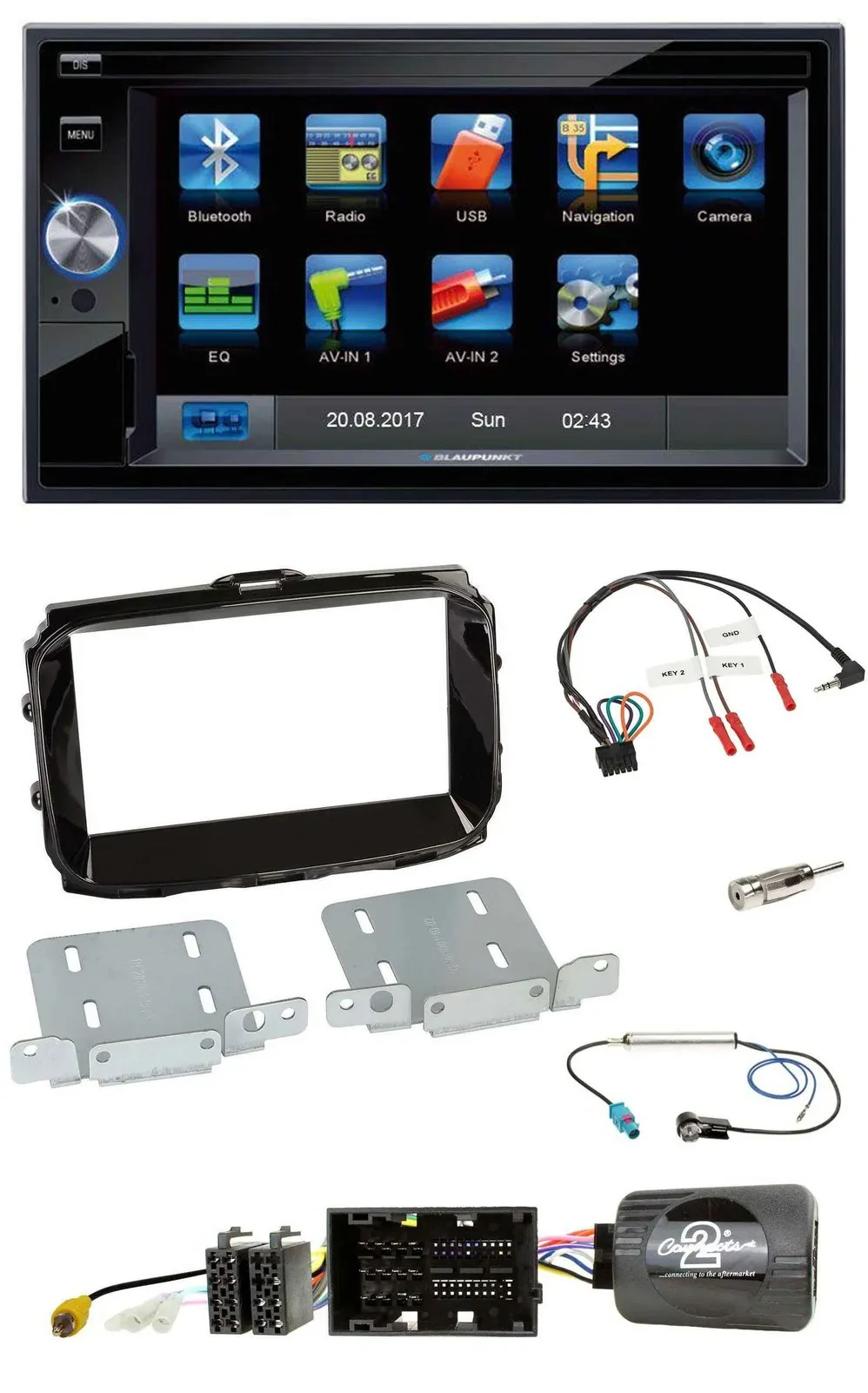 Blaupunkt Lenkrad USB Bluetooth TMC 2DIN Navigation für Alfa Giulietta 2014-2021