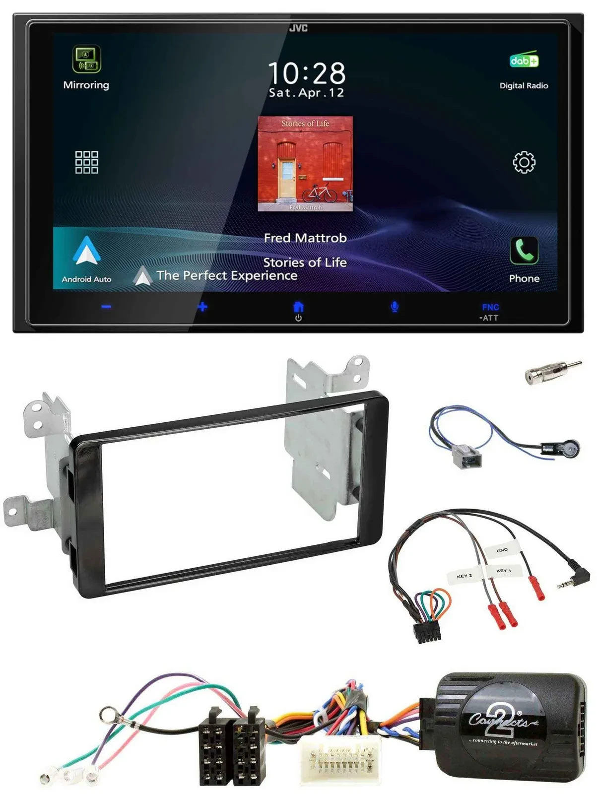 JVC USB Bluetooth 2DIN DAB Lenkrad Autoradio für Mitsubishi ab 2012 Outlander Kl