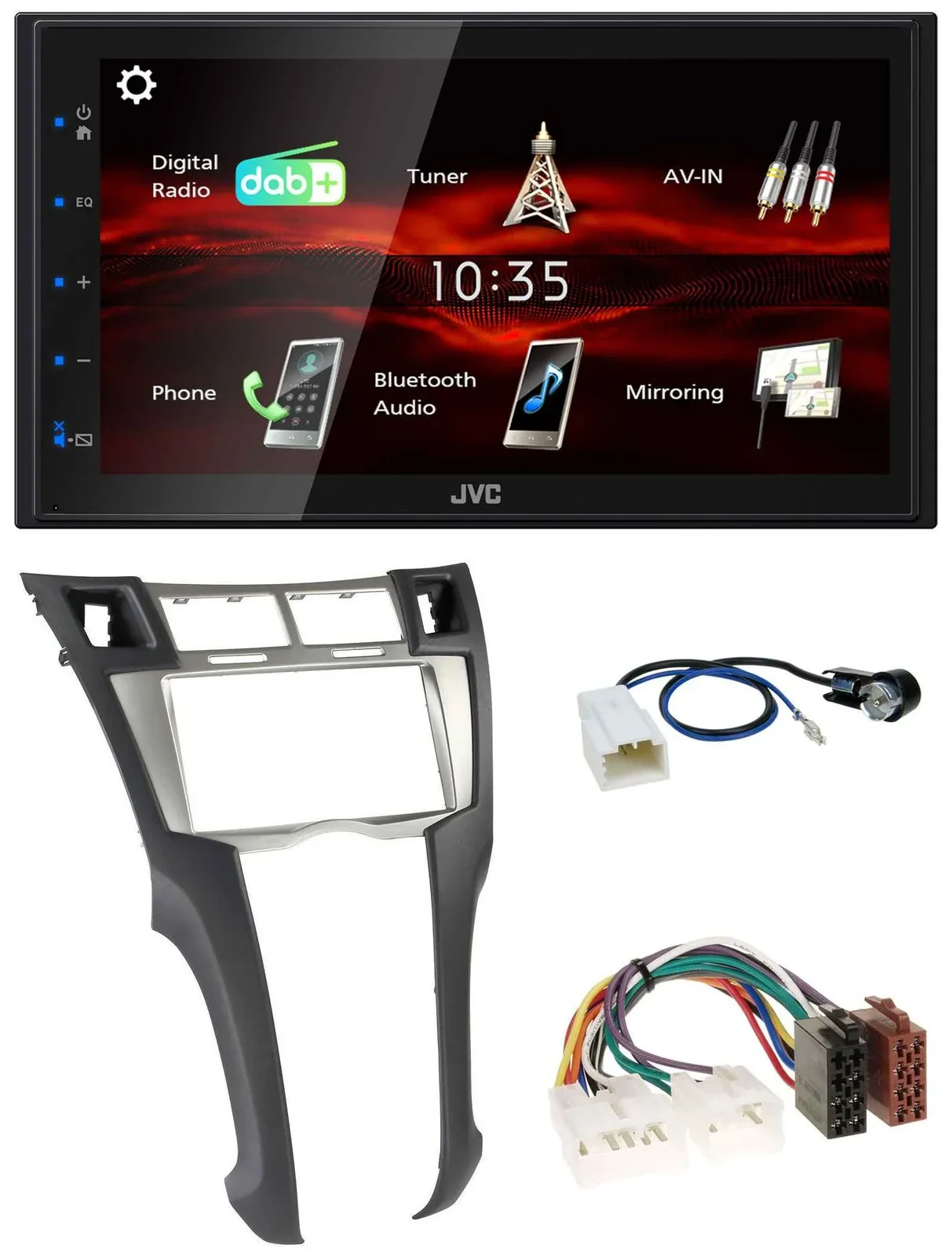 JVC USB Bluetooth MP3 DAB 2DIN Autoradio für Toyota Yaris (2007-2011)