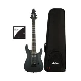 Jackson JS Series Dinky Arch Top JS22-7 DKA HT Electric Guitar (Black) Bundle