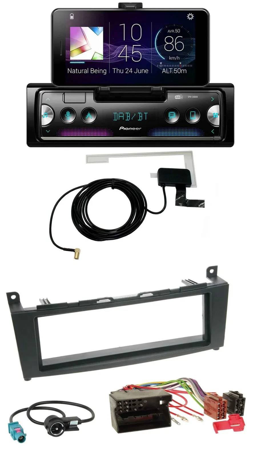 Автомагнитола для Mercedes C‑Class W204 (с 2007) Pioneer DAB, Bluetooth, MP3, USB