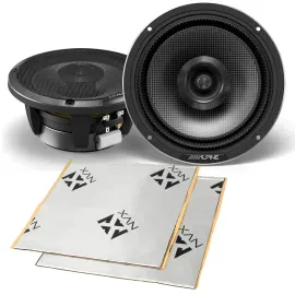 Alpine HDZ-65 200W 6.5” 2-Way Coaxial Car Speakers with Sound Damping