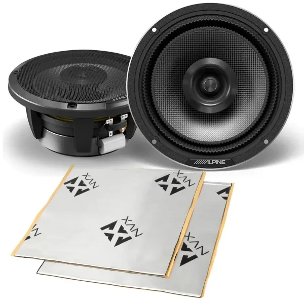 Alpine HDZ-65 200W 6.5” 2-Way Coaxial Car Speakers with Sound Damping