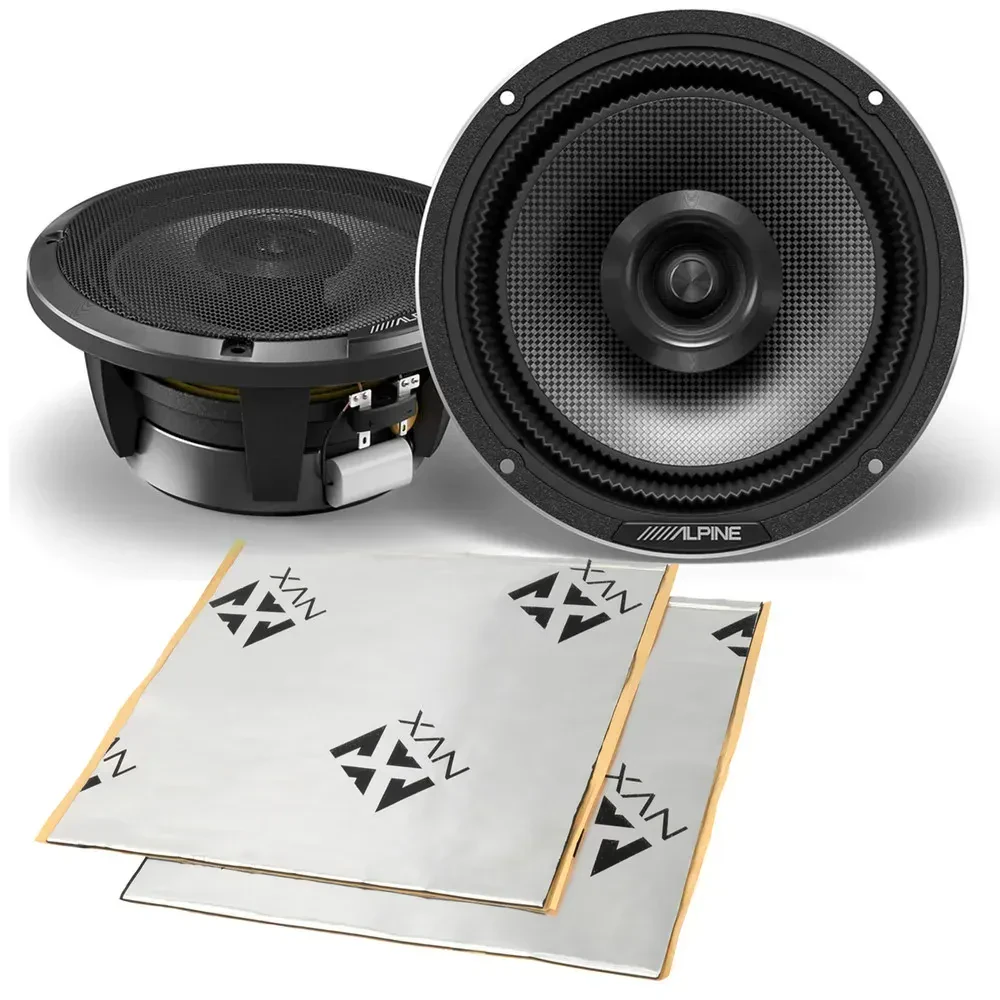 Автоколонки Alpine HDZ-65 6.5", 2-полосные коаксиальные, 200W, с шумоизоляцией