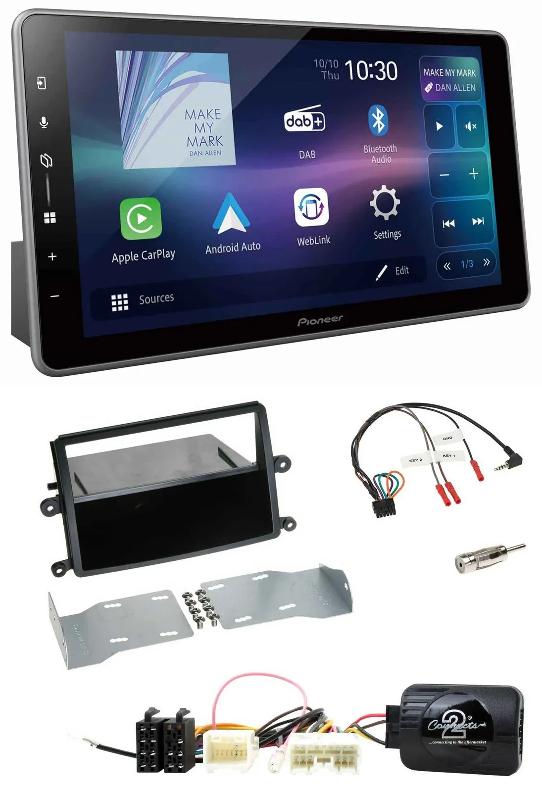 Автомагнитола для Mitsubishi L200 (2006–2015) Pioneer Bluetooth USB DAB, совместима с кнопками на руле