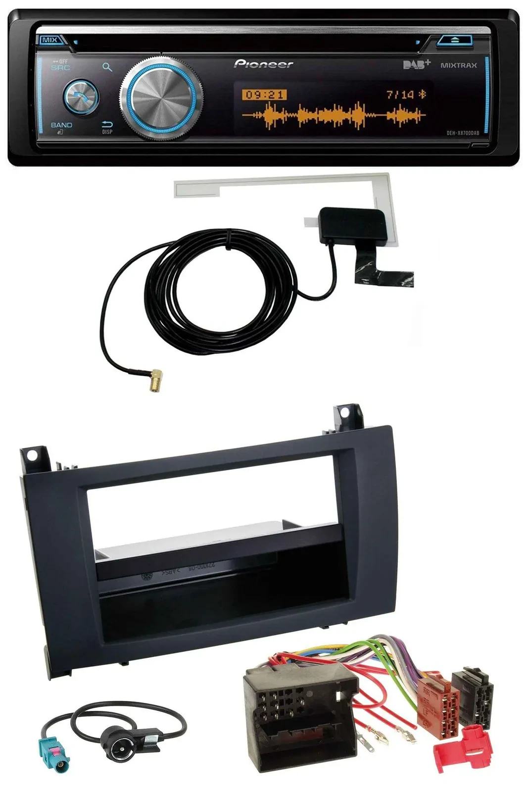 Автомагнитола для Mercedes SLK (R171, 2004–2011) Pioneer Bluetooth, DAB, MP3, USB, CD