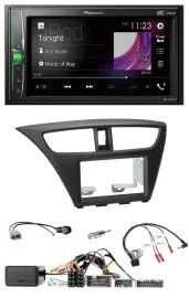 Автомагнитола для Honda Civic Pioneer 2-DIN, DAB, USB, Bluetooth, чёрная