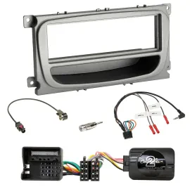 Einbauset Lenkradadapter DIN Autoradio für Ford Mondeo S-Max ab 2007 silber Abla