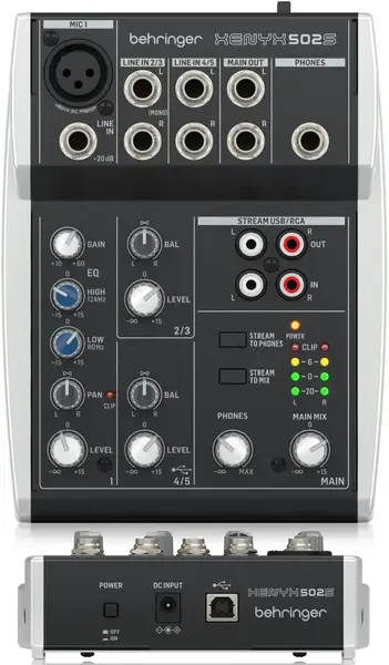 Аналоговый микшер Behringer XENYX 502S 5 входов, 2 шины выходов, предусилители XENYX