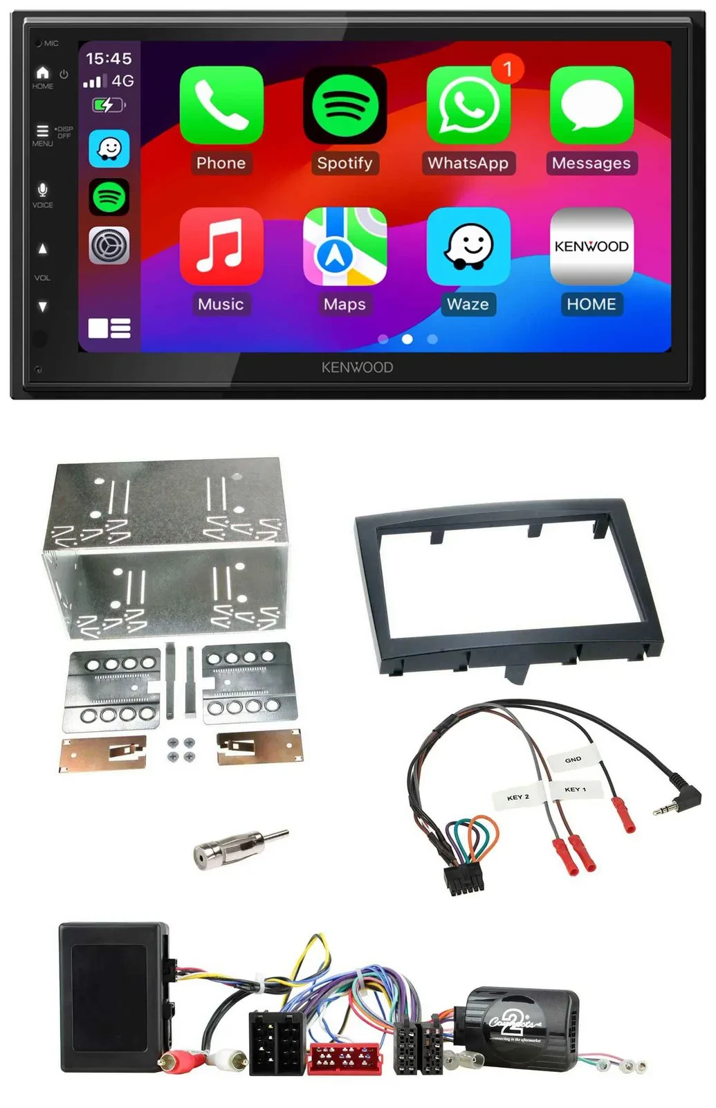 Kenwood Lenkrad USB DAB 2DIN Bluetooth Autoradio für Porsche Boxster 911 Cayman