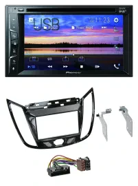Автомагнитола Pioneer 2DIN Bluetooth USB DVD DAB MP3 для Ford C-Max/Kuga черная (piano black)