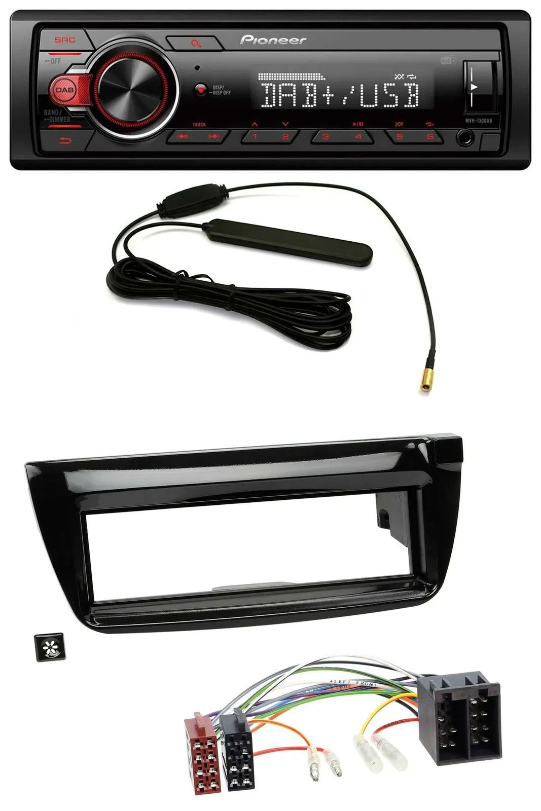 Pioneer MP3 DAB 1DIN AUX USB Autoradio für Opel Combo ab 11 Fiat Doblo 12-15