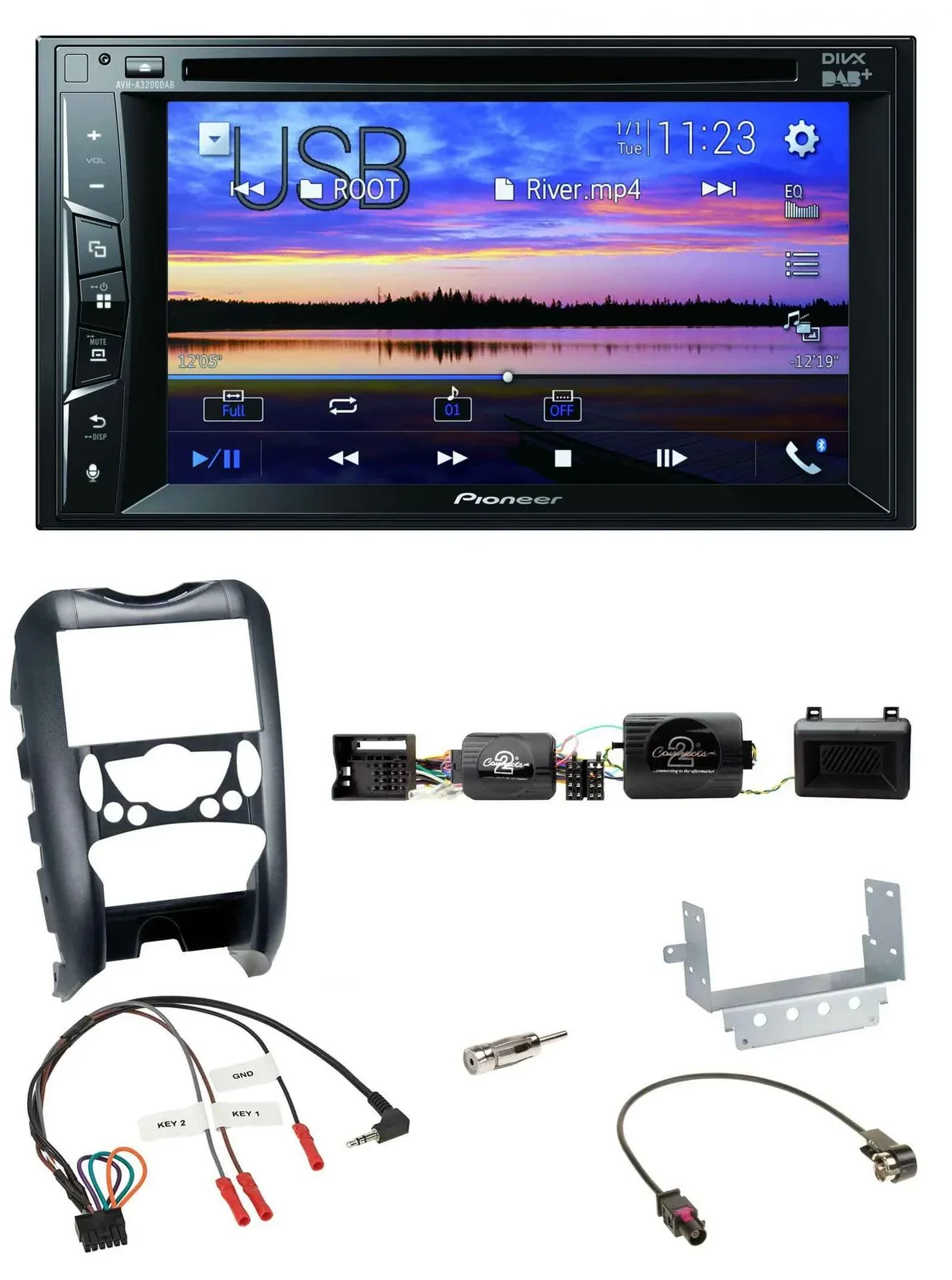 Автомагнитола Pioneer 2DIN, Bluetooth, USB, DVD, DAB, для Mini Cooper 2006–2014, поддержка управления на руле