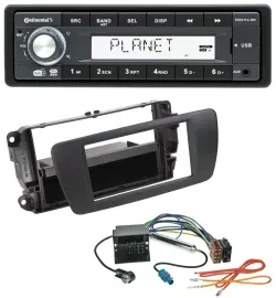 Continental MP3 AUX USB DAB 1DIN Autoradio für Seat Ibiza 6J ab 08 nitschwarz AN