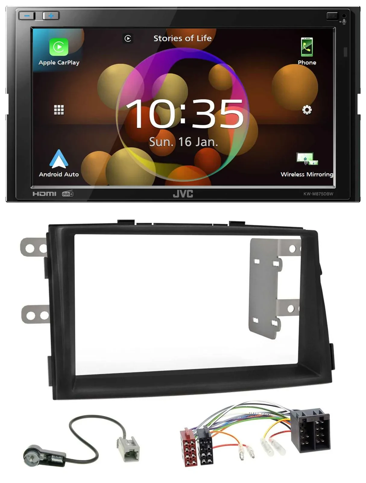 JVC DAB MP3 2DIN Bluetooth USB Autoradio für Kia Sorento II XM 2009-2012