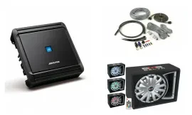 Belva BLB112LED Single 12" Loaded Ported Subwoofer w/ Alpine Amp & Kit