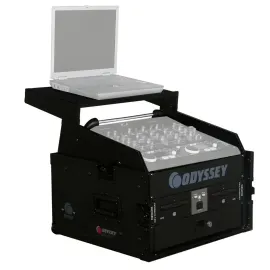 Odyssey FZGS1004BL Black 10U Top 4U Bottom Combo Rack with Platform idjnow