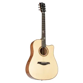 SP-SO D Dreadnought Akustikgitarre, Massive Sitka-Fichte, Silbereiche, Mahagoni