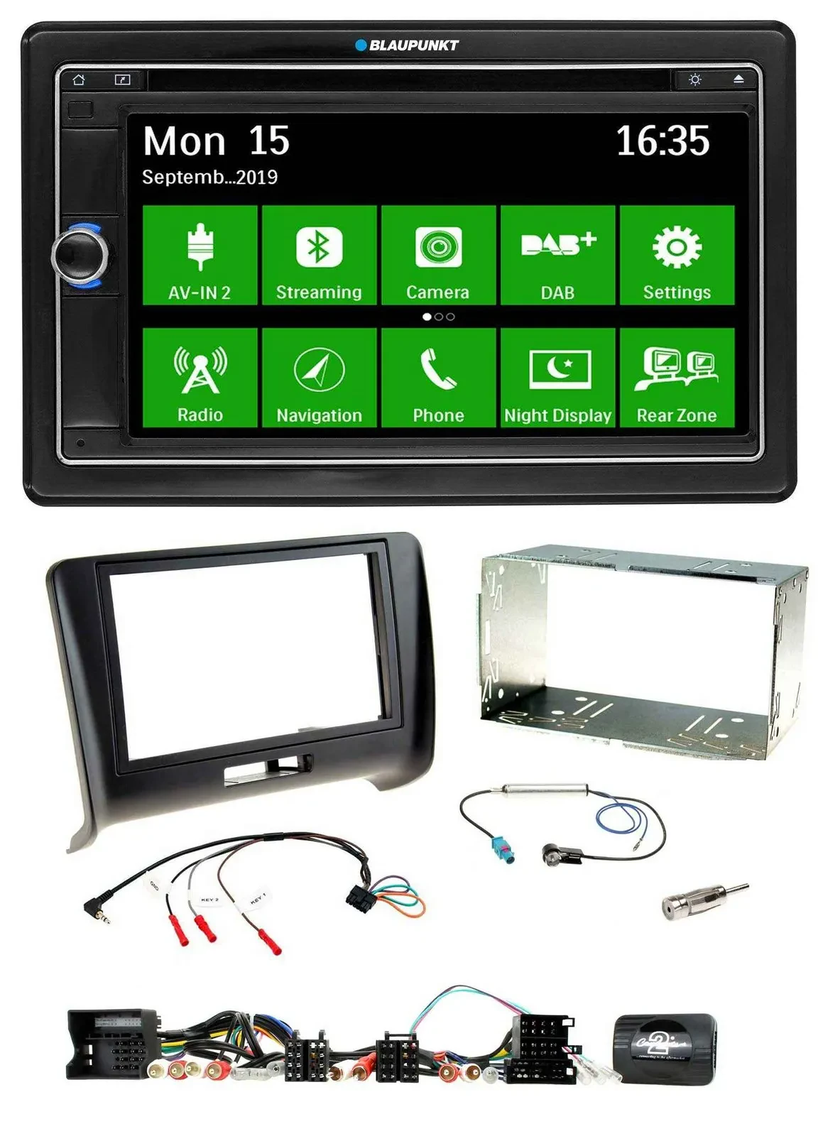 Автомагнитола для Audi TT (2006–2014) Blaupunkt 2DIN, Bluetooth, DAB, USB, навигация TMC, поддержка кнопок на руле