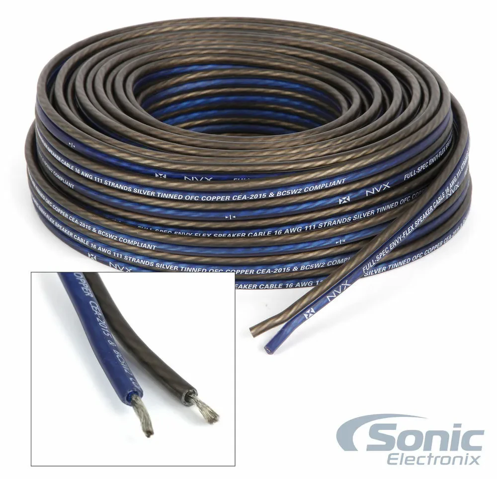 NVX XWS1675 EnvyFlex 75 ft. 16 Gauge 100% OFC Car Audio Speaker Cable/Wire