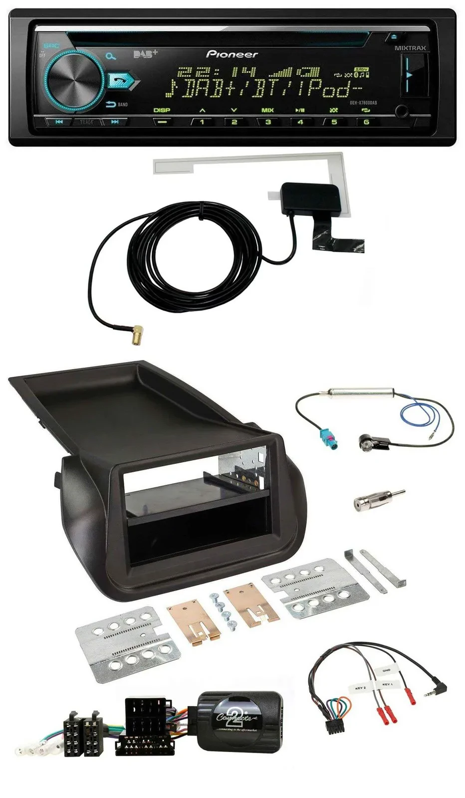 Pioneer MP3 Lenkrad CD USB DAB Autoradio für Citroen Nemo Peugeot Bipper ab 2008