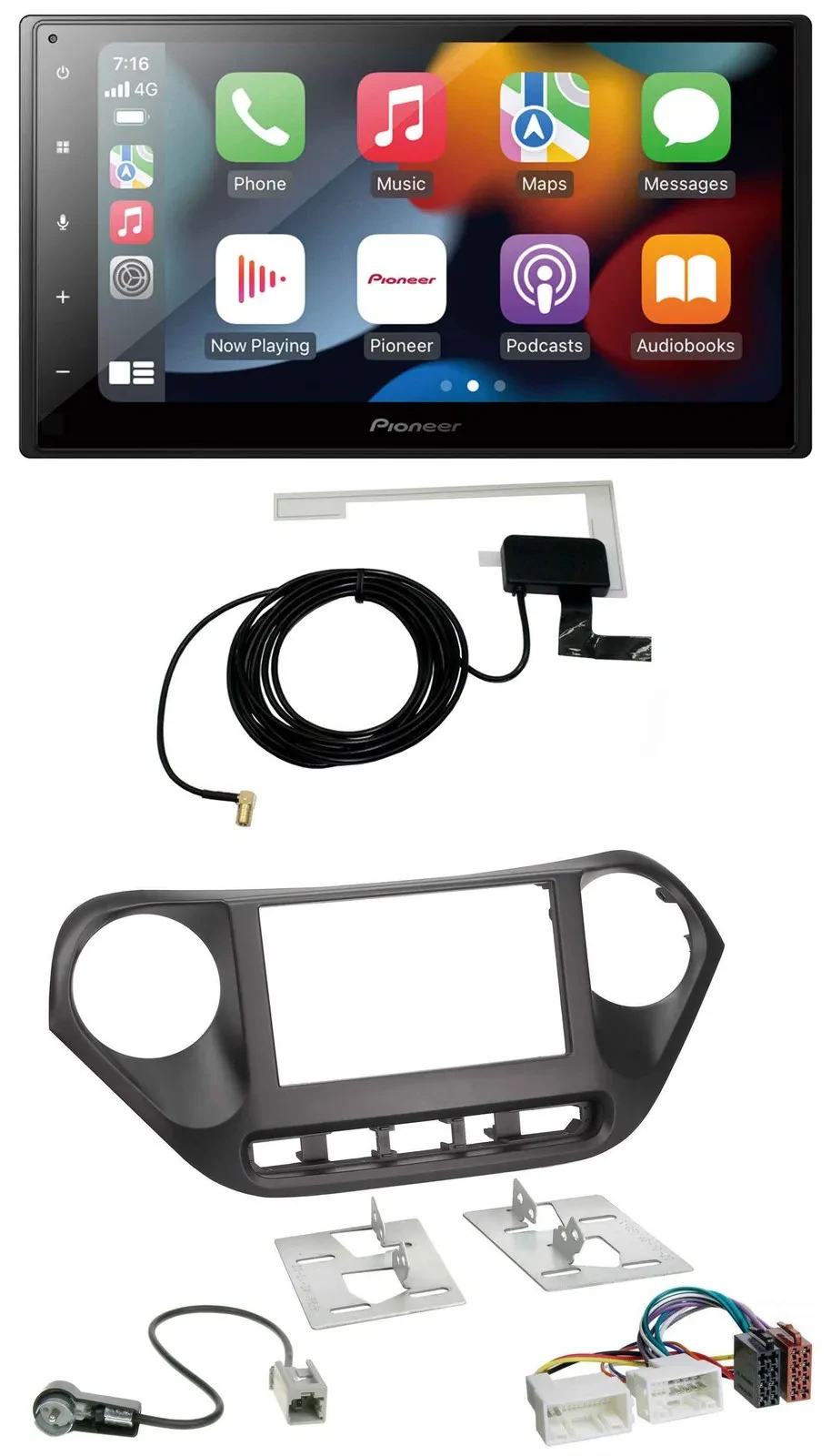 Pioneer MP3 USB Bluetooth DAB 2DIN Autoradio für Hyundai i10 (ab 2013)