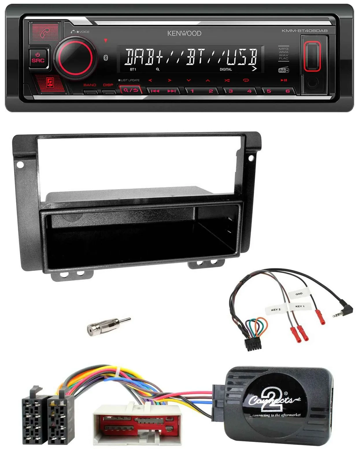 Kenwood Lenkrad Bluetooth USB DAB Autoradio für Landrover Freelander 2004-2006